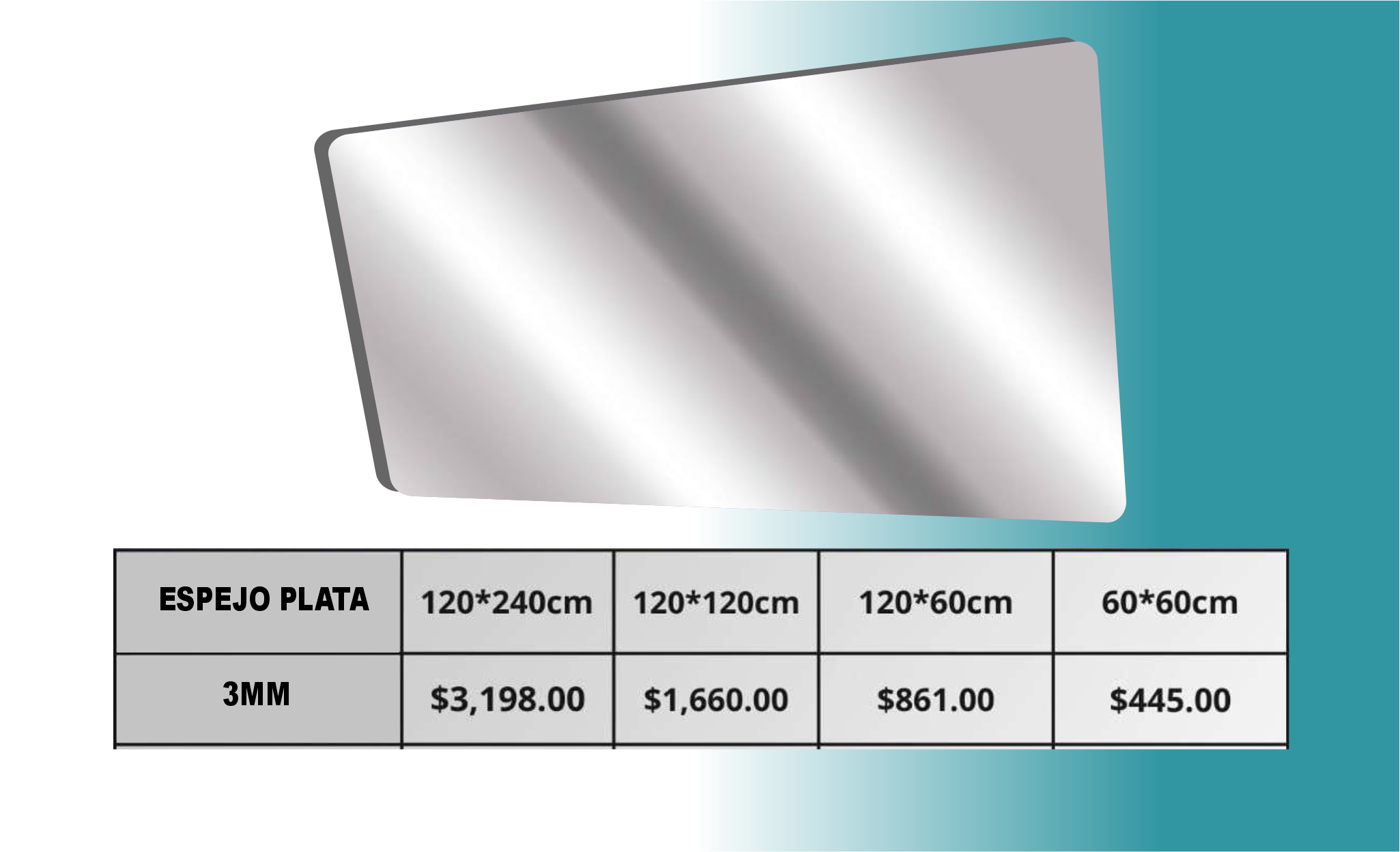 Acrílico Espejo Plata