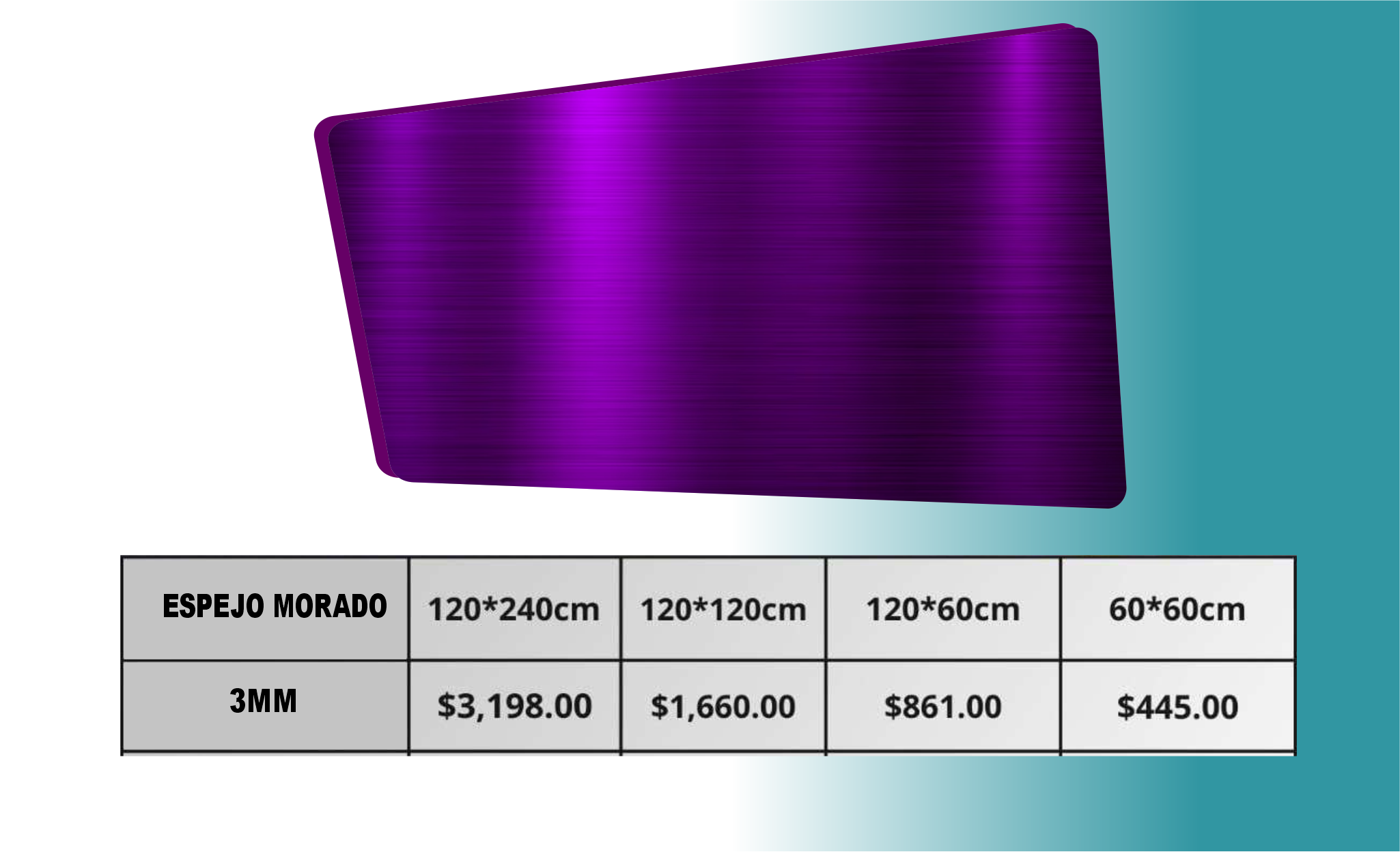 Acrílico Espejo Morado