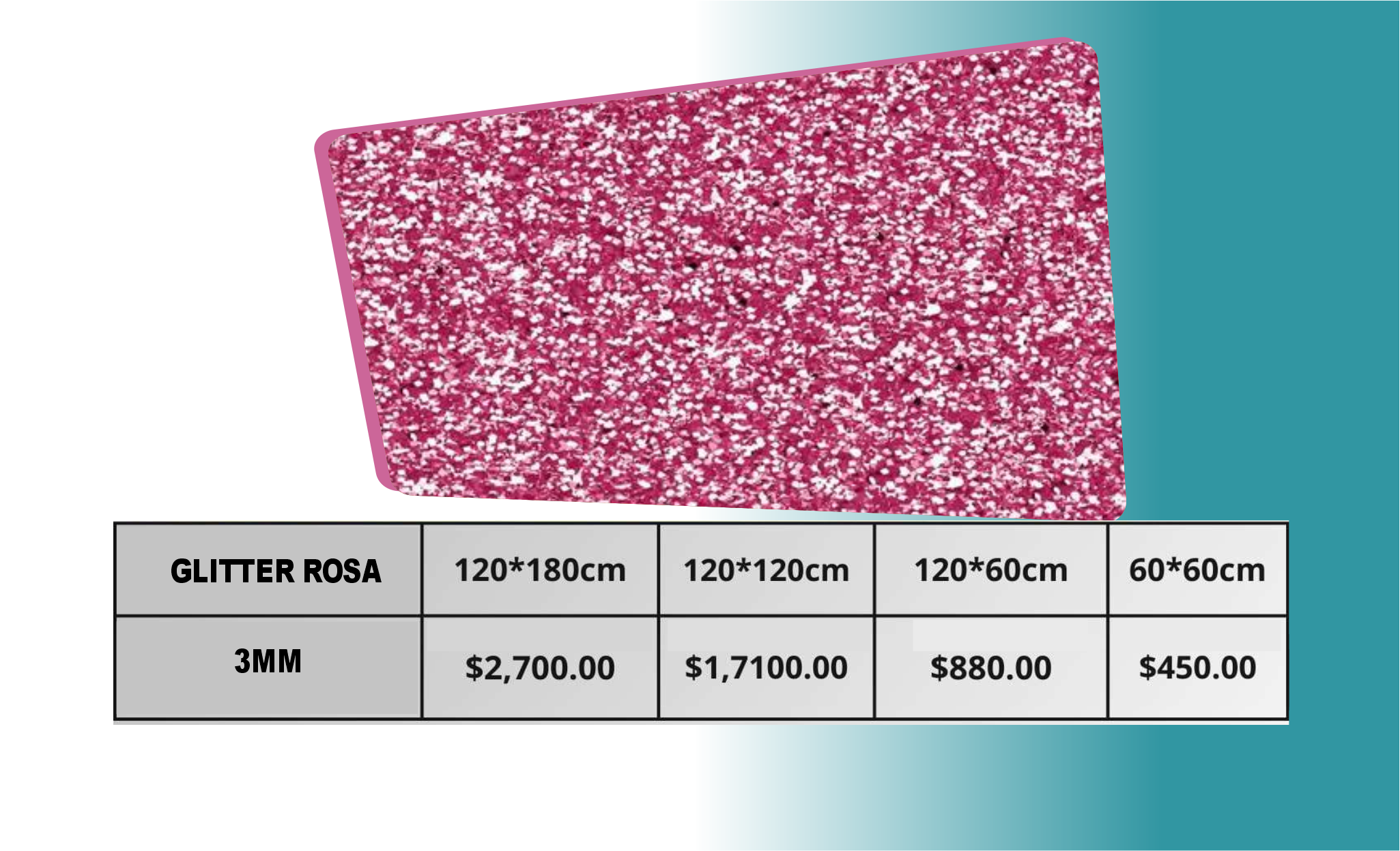 Acrílico Glitter Rosa